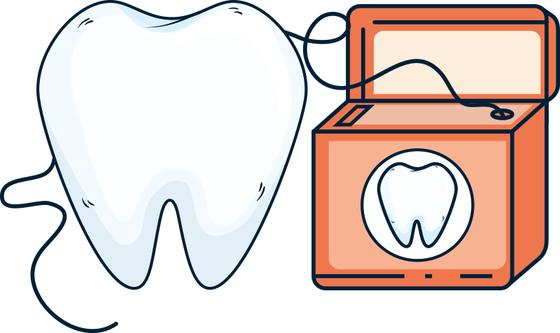 Dental floss with container